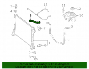 Lower radiator cooling pipe Mercedes Metris W447 16-23