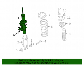 Front right shock absorber Infiniti FX35 09-10 AWD, electric