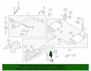 Muffler bracket center left Ford Mustang mk6 15- 3.7, 2.3T