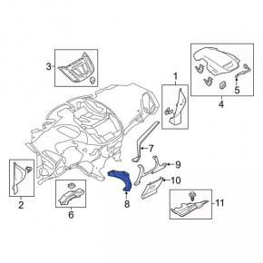 Left dashboard cover for Ford Escape MK3 17-19 graphite