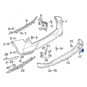 Ford Mustang Mach-E 21-23 Rear Bumper Tow Hook Cap Structure