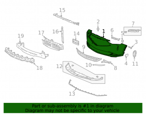 Acura MDX 2021-25 2022-24 bare front bumper with prk aid