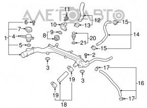 Cooling system pipe Subaru Impreza 17-23 GK automatic transmission