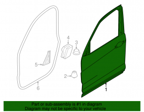 Bare front right door BMW X3 F25 11-17