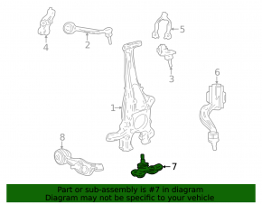 Front right ball joint for Lexus LS 08-17 AWD