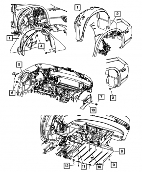 Engine Guard Side Right Chrysler 200 11-14
