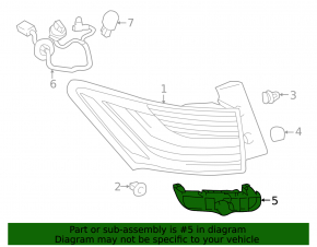 Rear bumper mount left under the light Lexus CT200h 11-13
