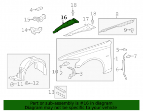 Right underhood trim Lexus LS460 07-12