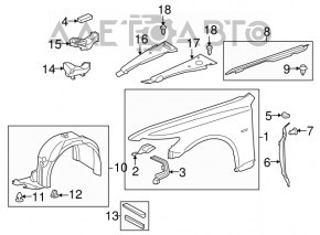 Right underhood trim Lexus LS460 07-12