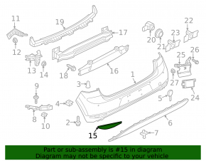 Reflector rear right VW Golf 18-21