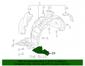 Front left lower fender liner for Nissan Ariya 23-25