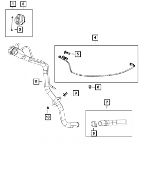Fuel filler neck Dodge Dart 13-16 2.0 2.4