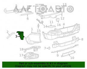 Rear bumper mount inner right Jeep Cherokee KL 14-15 defect mount