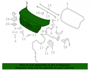Kia Optima 14-15 trunk lid