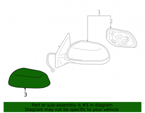 Right side mirror cover for Mitsubishi Outlander 10-13