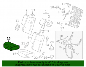 Rear row of seats 2nd row right Honda HR-V 16-22 mechanical, gray cloth, dry cleanable