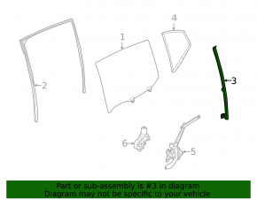 Rear left door glass guide Nissan Sentra 20-21