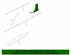 Rear left side door trim Nissan Murano 25-26, gloss black, broken fastener, glued on