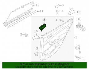 Hyundai Sonata 15-17 (USA) front right inner door handle