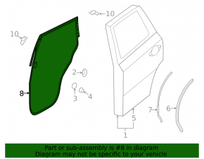 Rear left door seal for Nissan Pathfinder 13-20