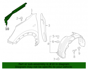 Front left inner fender lining Kia Niro 17-22