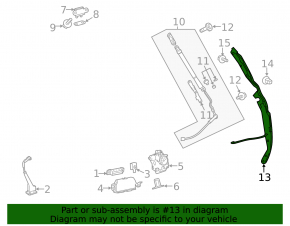 Left tailgate tilt sensor for Toyota Rav4 13-18