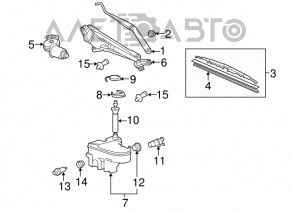 Left windshield wiper arm for Lexus GS300 GS350 GS430 GS450h 06-11
