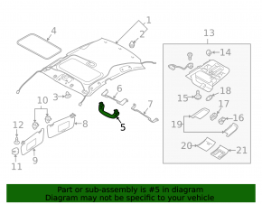 Left ceiling handle for Subaru Outback 10-14