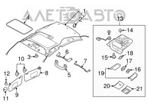 Left ceiling handle for Subaru Outback 10-14