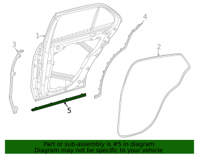 Door seal rear left Mercedes W167 GLE 350 450 20-23 lower