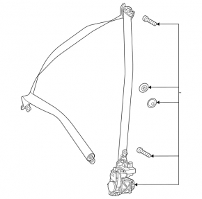 Driver's seat belt Mercedes W167 GLE 350 450 20-24 black, rusty squib, contact with water, deformed