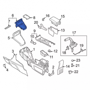 Ford Ecosport 18-22 center console trim black