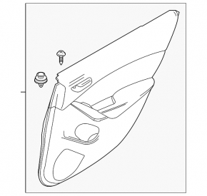 Door trim card rear right Mazda 6 13-15 Touring black with beige insert leather, armrest black leather with red stitching, molding chrome, dent, abrasions, scratches