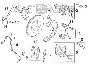 Front hub left Ford Edge 15-