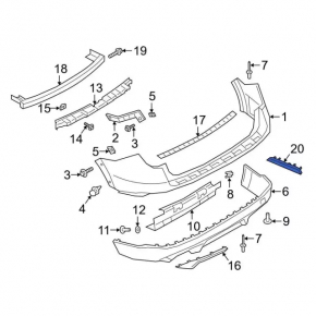 Reflector rear left Ford Explorer 20-