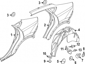 Rear right mudguard Ford Mustang Mach-E 21-23
