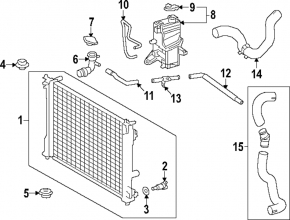Radiator support lower left Lexus ES300h ES350 13-18 rubber