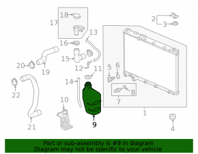 Expansion tank cooling Honda CRV 17-22 2.4, hybrid without cap