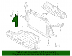 Left radiator deflector Kia Soul 20-25 2.0