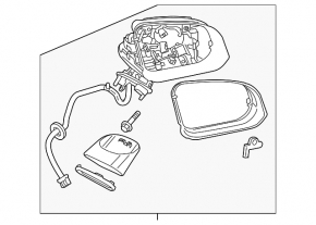 Right Mirror Housing Volvo XC40 19-25