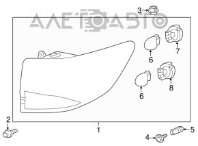 Light outer wing right Acura MDX 14-20