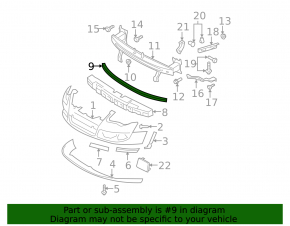 Front bumper reinforcement VW Passat 06-10