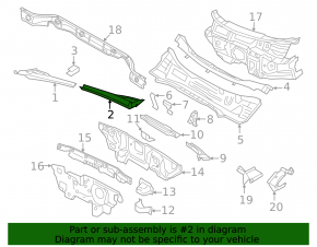Left plastic windshield wiper grille for VW Atlas 20-26
