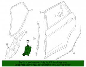 Door absorber rear right BMW X1 F48 16-19 large