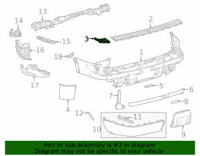Upper left rear bumper trim for Lexus GX 24-26