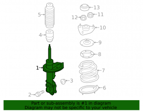 Shock absorber front right Hyundai Elantra UD 11-13