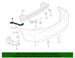 Rear bumper mount left upper Subaru Impreza 4d 17-23 GK