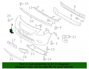 Plug tow hook front bumper Nissan Versa 15-19 usa rest