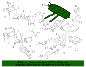 Muffler rear part with barrel Audi Q7 4L 10-15