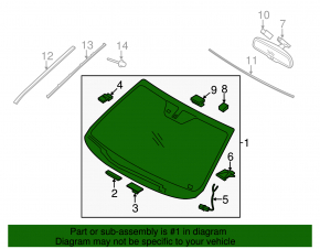 Windshield Kia Sorento 16-20 for fogging sensor